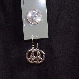 Vintage Earrings - pierced Peace Sign